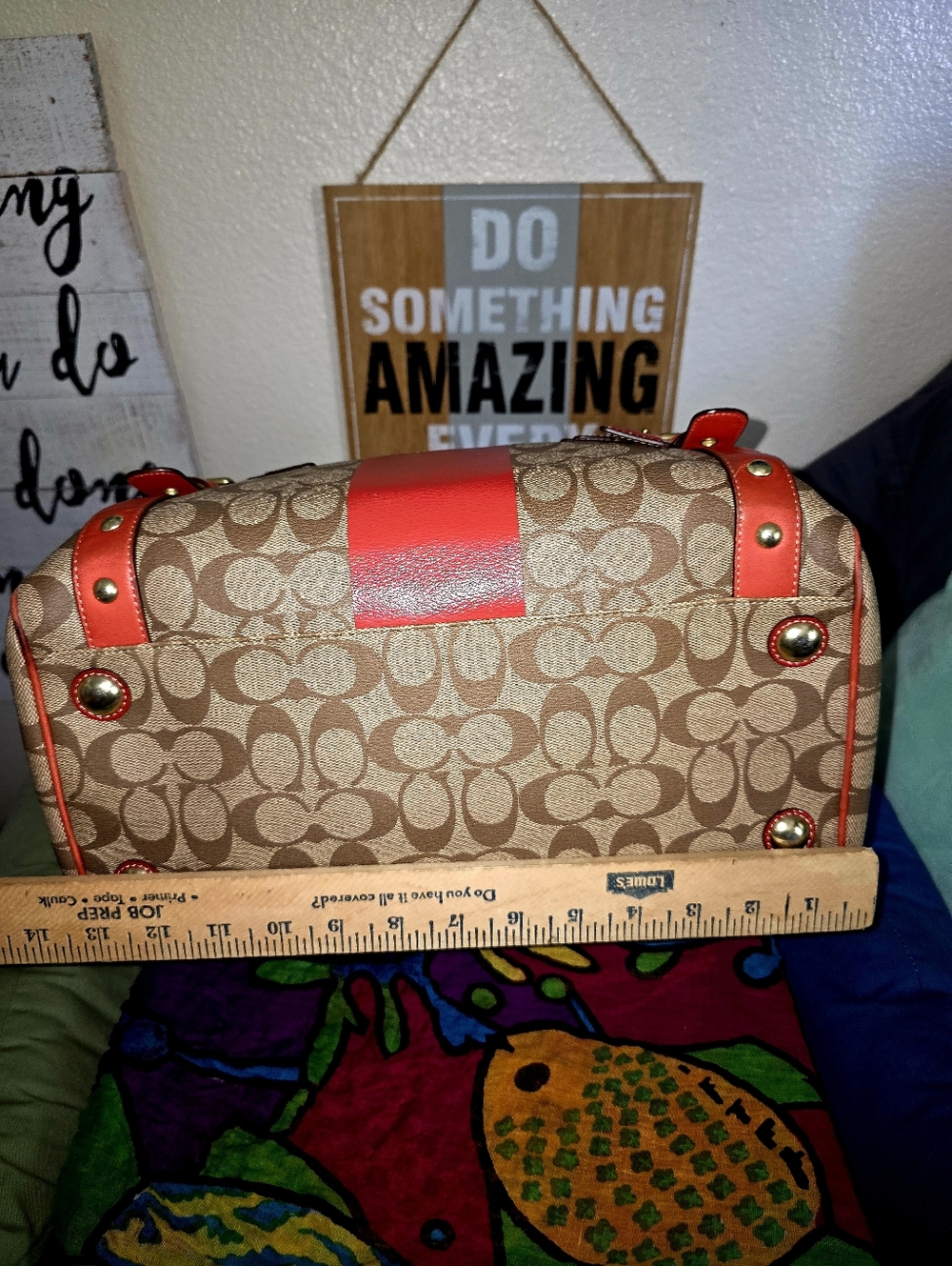 Coach Heritage Stripe XL Zip Satchel - Picture 9 of 15
